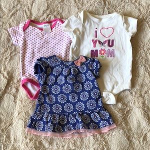 Lot of 3 baby girl outfits